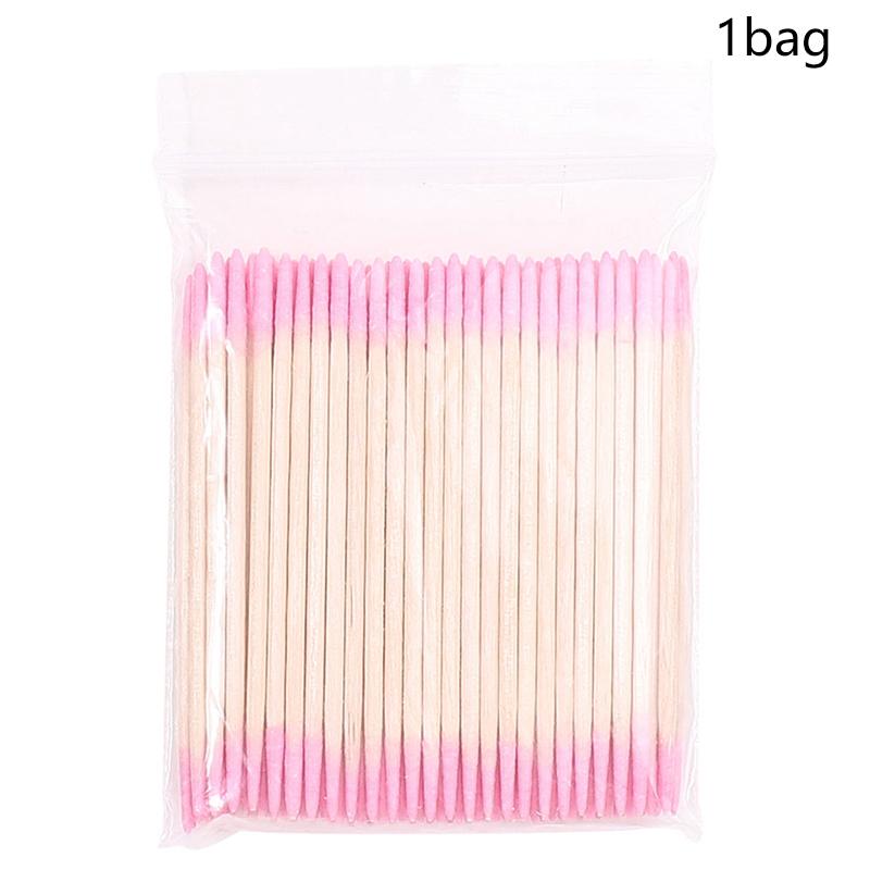 

1/2/5/10 пакетов розовые деревянные ватные палочки с длинным деревянным наконечником 7 см с деревянной ручкой и полуперманентной вышивкой ватные палочки 1Pcs