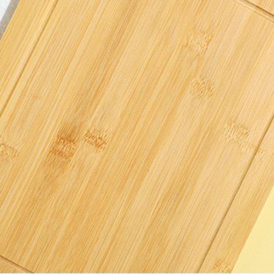 Bamboo Cutting Board Non-Slip Square Chopping Board for Meat Fruit Dough Dishwasher Safe Essential Kitchen Tool for Home Camping