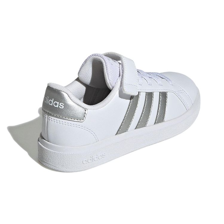 Adidas Grand Court 2.0 Little Kid White Matte Silver Kids Sneakers Cloud-White GW6516