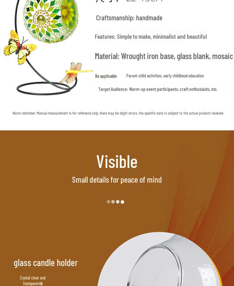 DIY Mosaic Candle Holder Kit: Parent-Child Interactive Decoration & Creative Team-Building Activity