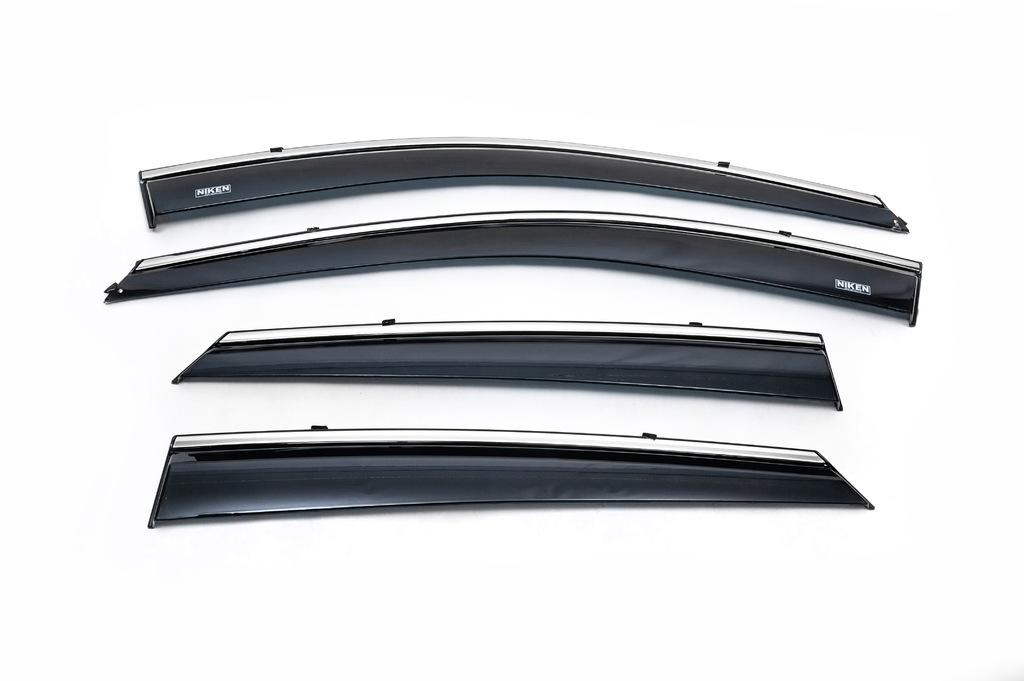 Ветровики с хромом (4 шт, Niken) для Hyundai IX-35 2010-2015 гг