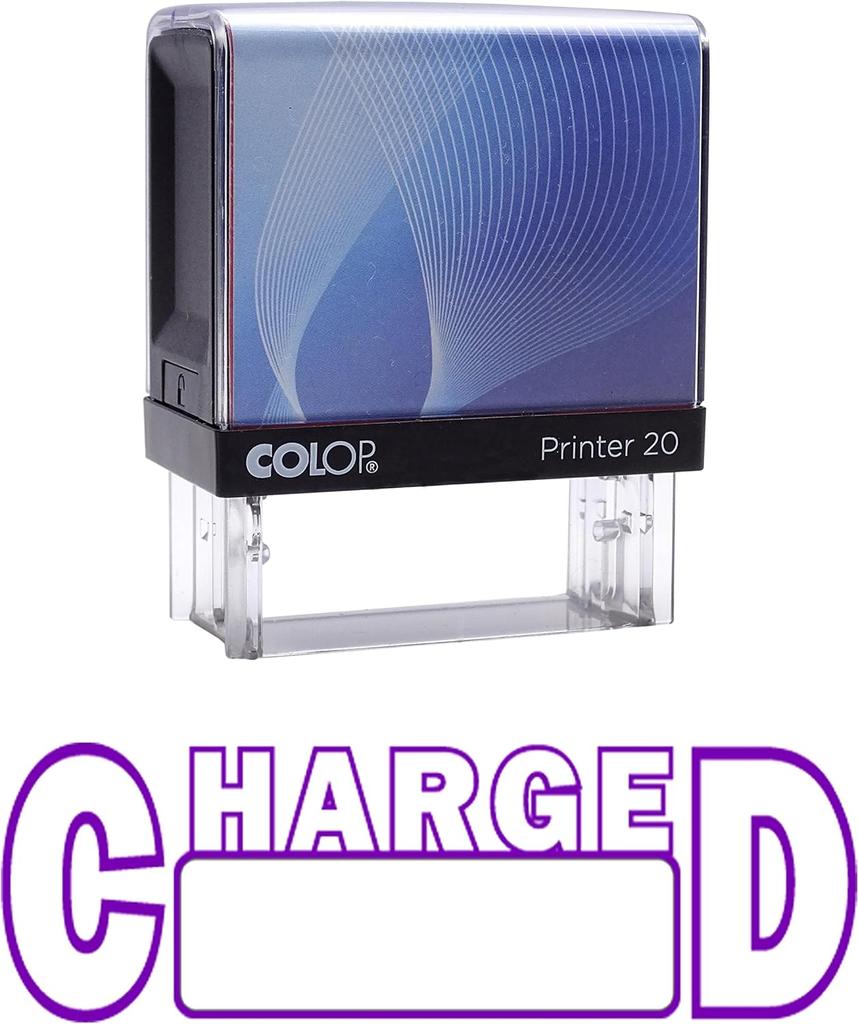 Charged Self Inking Rubber Stamp Custom Colop Office Stationary P20 Mini Stamper