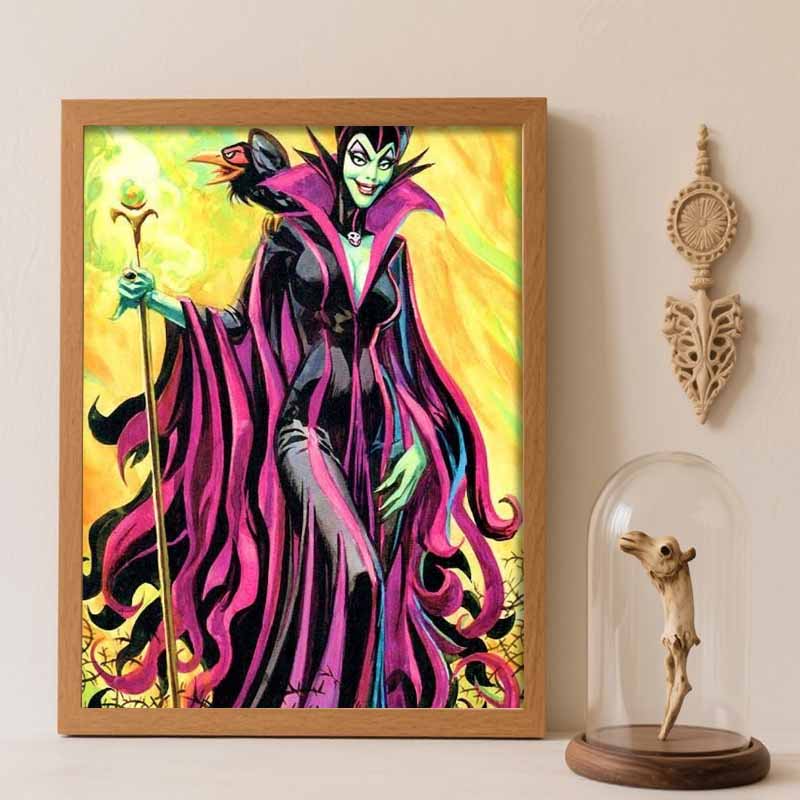 Disney diamond painting full drill 5D Maleficent diamond art home decor creative handicrafts Round 20x30cm