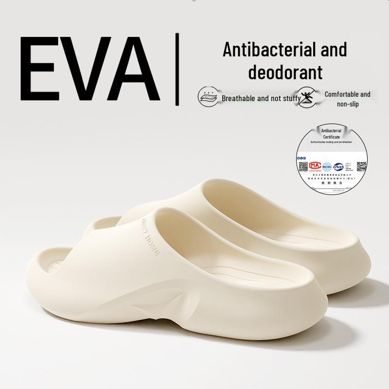 

Мужские и женские нескользящие летние тапочки на толстой подошве для дома/улицы 2025 42-43 (fits 41-42) слоновая кость