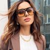 European American Style Sunglasses Women Pilot Shape Double Bridge Women's Glasses Vintage Stylish Men Sunglass