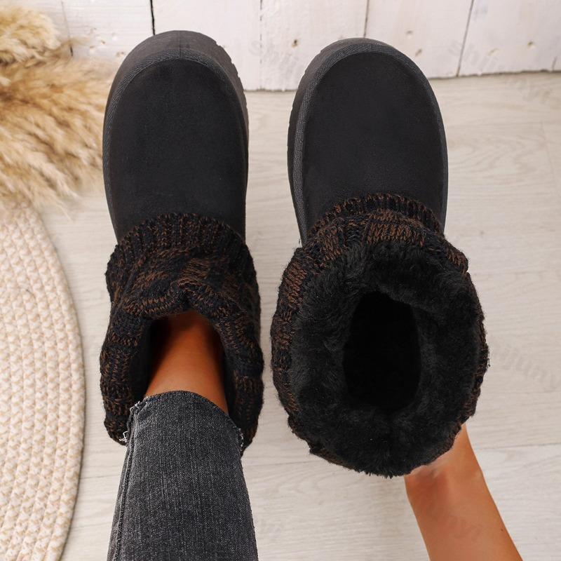 Fashion Women Snow Boots Plush Warm Anti Slip Comfortable Ankle Boots Fluffy Round Toe Platform Cotton Boots 2025 Winter Botas Mujer