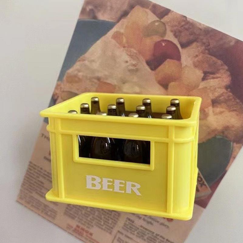 Mini Beer Drink Bottle Beer Box Drink Box Bar Kitchen Opener Fridge Magnet Creative Simulated Beer Case Magnetic Bottle Opener