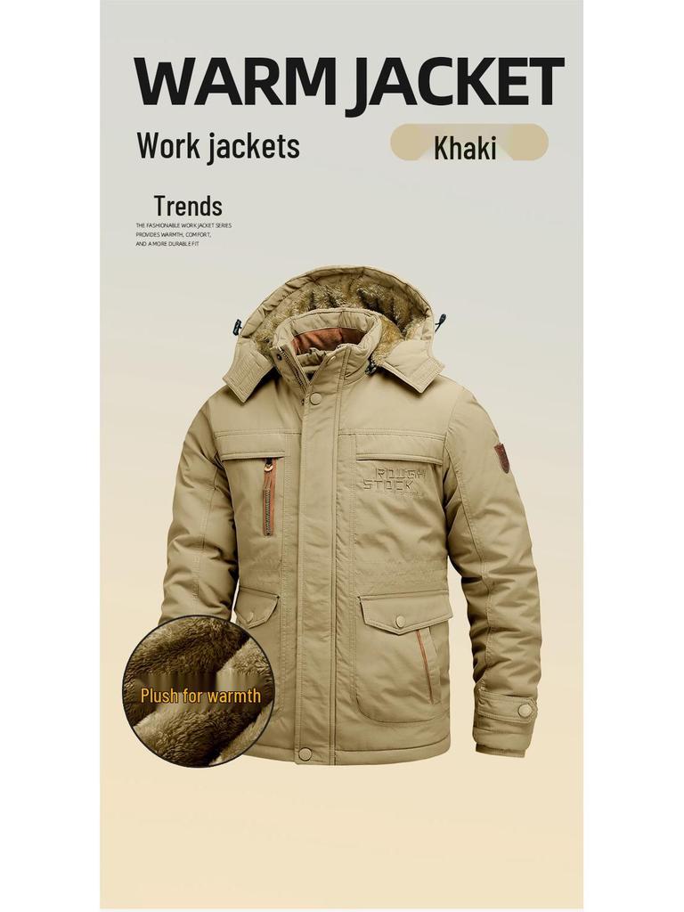 Men's Autumn/Winter 2026 Plus Velvet Thick Loose Fit Sports Jacket for Middle-Aged and Youth