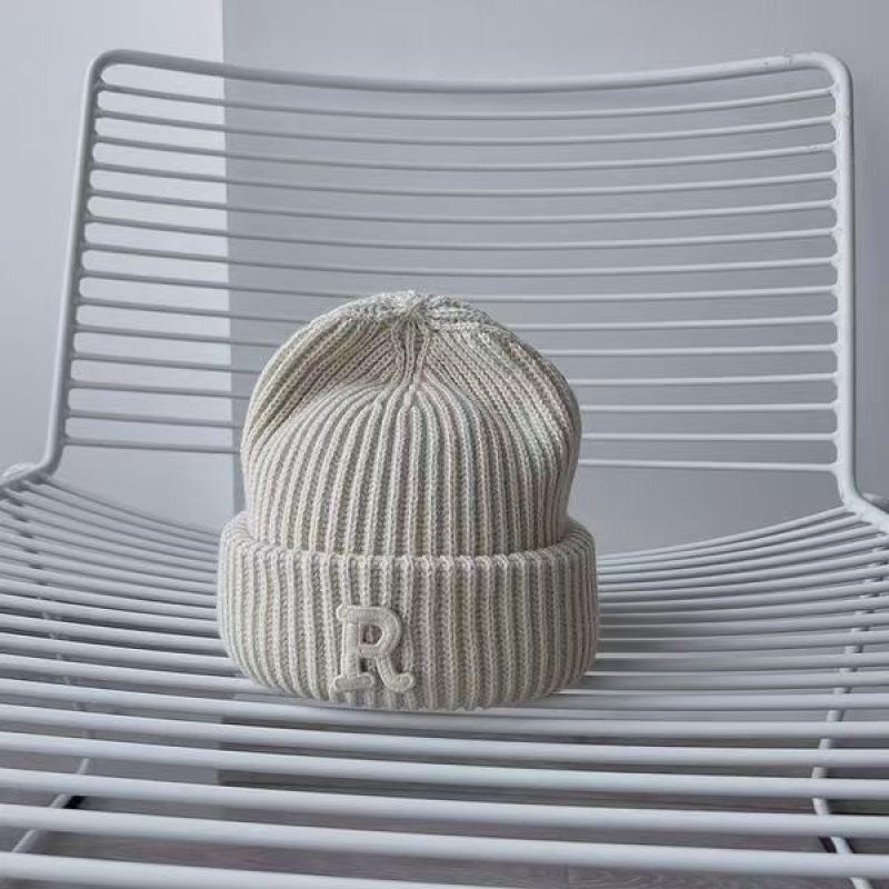 New R letter wool hat women's autumn and winter knitted hat parent-child cold hat trendy versatile casual warm hat