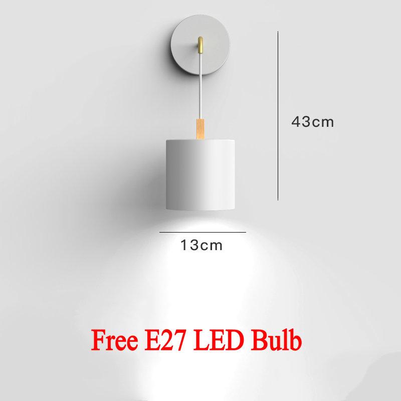 Modern Indoor LED Wall Lamp Black White Gray Bedroom Bedside Wall Light Aisle Corridor Single Head Wall Lamp Luminaire Sconce