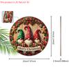 Christmas Wooden Sign with Gnomes Pattern - Navidad Wooden Sign for Christmas Tree, Front Door Decor - Ideal Christmas Decoration