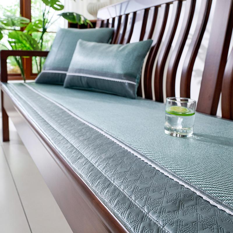 Chinese Style Rosewood Sofa Mat Summer Summer Non-Slip Ice Silk Rattan Cushion Sofa Cover Cloth