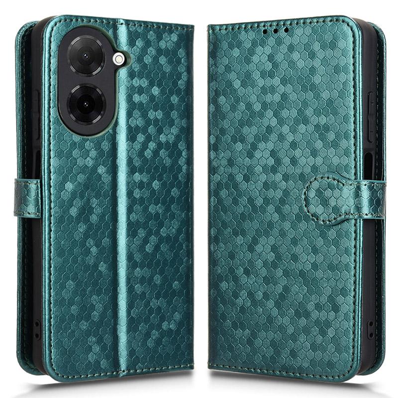 For Xiaomi Redmi A5 4G (171.7mm)/Poco C71 4G Wallet Case Dot Pattern Imprint PU Leather Phone Cover