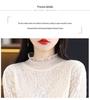 Women's Spring-Summer Chiffon Knit Top with Lace & Mesh Half-High Collar