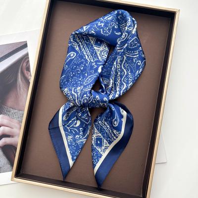 Fashion Women Square Scarf Silk Imitation Print Neckerchief Bandana Lady Shawl Scarves Wrap Head Hair Band Ties
