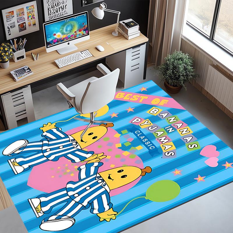 Bananas in Pyjamas Pattern Rug, Indoor/Outdoor Mat, for Picnic, Gameroom, Bedroom, Office, Living Room, Home Decor Carpet, Birthday Gift