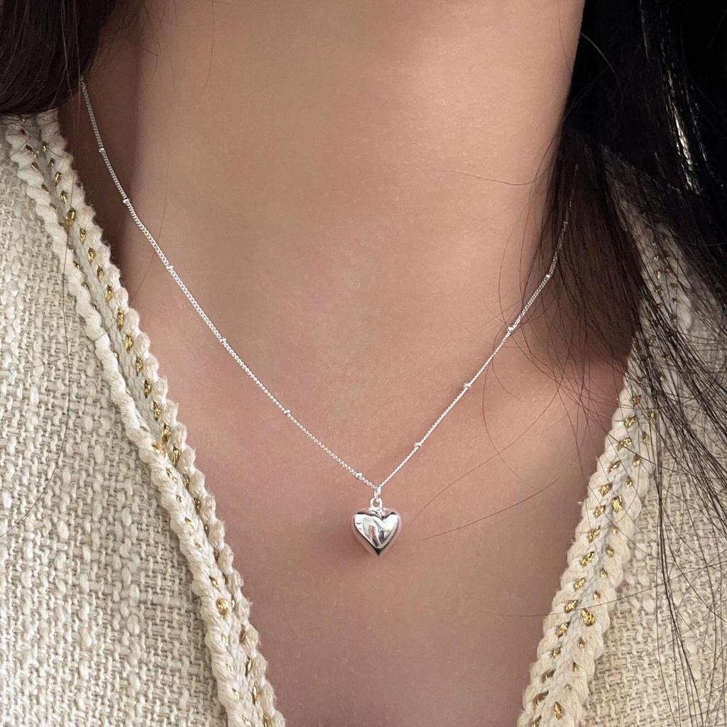 Yinruitai S925 Sterling Silver Heart Necklace - Elegant Korean Design for Women