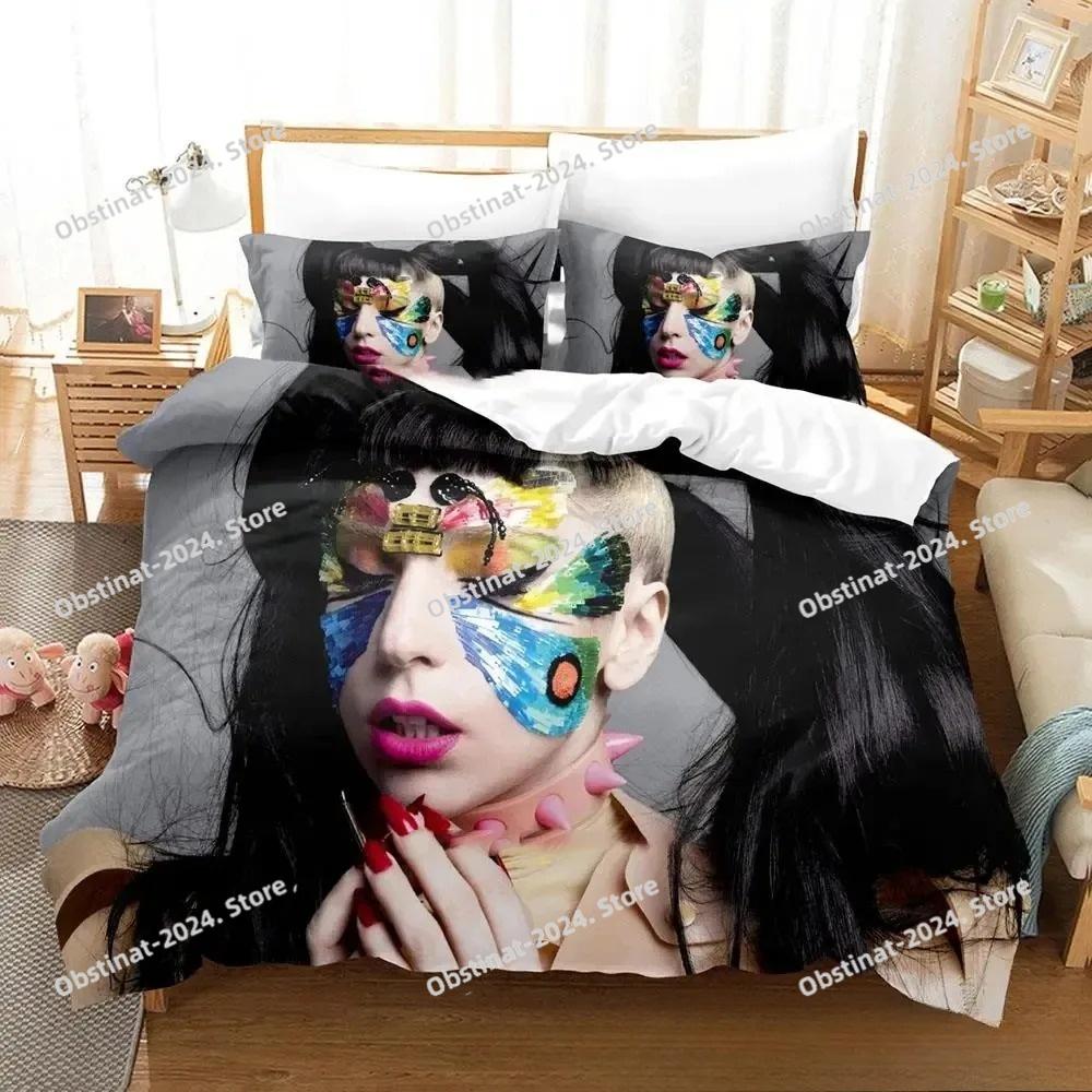 3D-Druck Lady Gaga Bettwäsche-Set Bedruckte Bettbezug Kissenbezug Einzel Doppel Stil Queen King Size Sets Heimtextilien