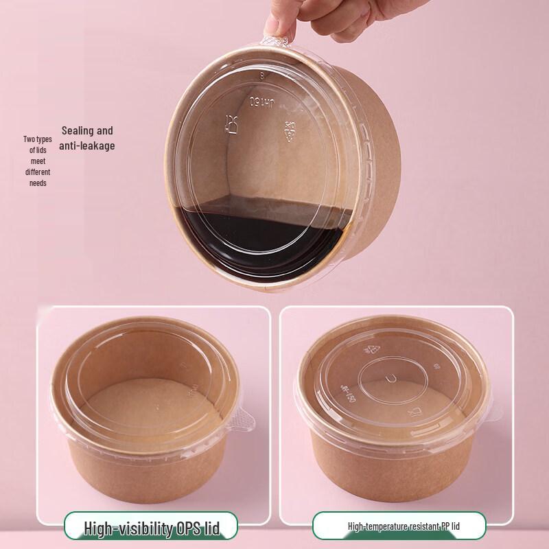 Einweg-Lebensmittelbehälter aus Kraftpapier mit Deckeln