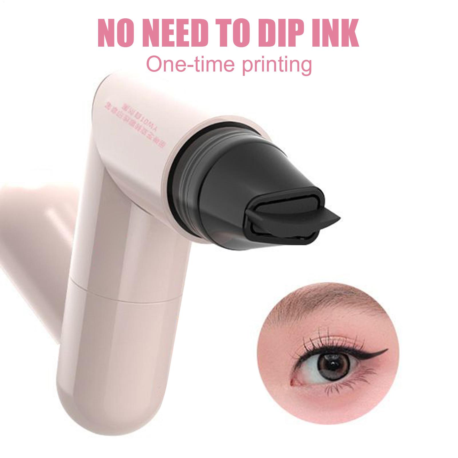 Winged Eye End Stamp Double-Tip Women Makeup Eye End Wing Stamp Waterproof Stencil Portable Quick Drying Cosmetics for Dating marrone