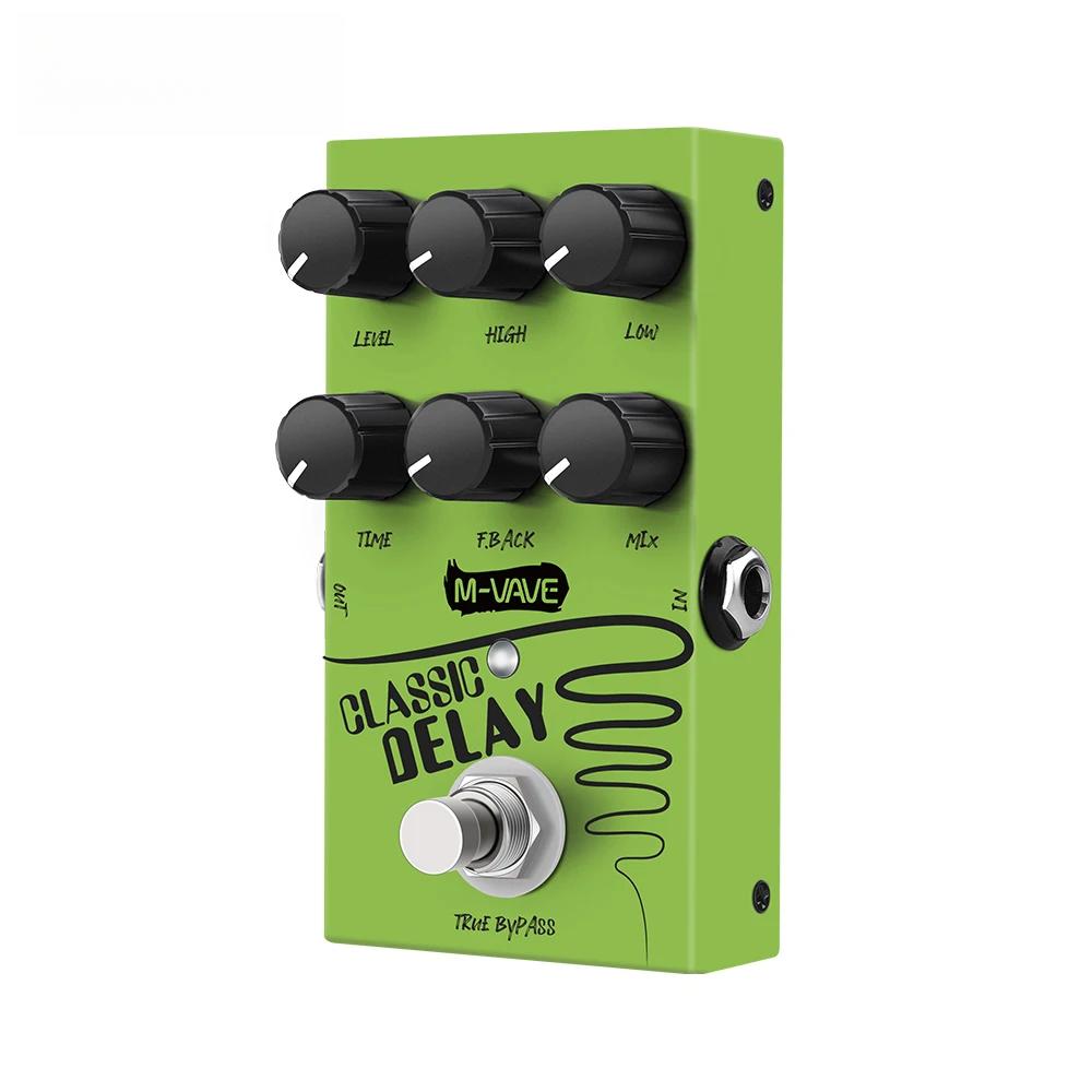 Classic Delay Effect Pedal, True Bypass 600ms Delay Time Guitar Effects Pedal for Electric Guitar Bass зелёный