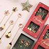 Christmas Spoon Set Cute Father Christmas Doll Dessert Cutlery Two Sets for Holiday Party Home Kitchen Children Gift Table Decor