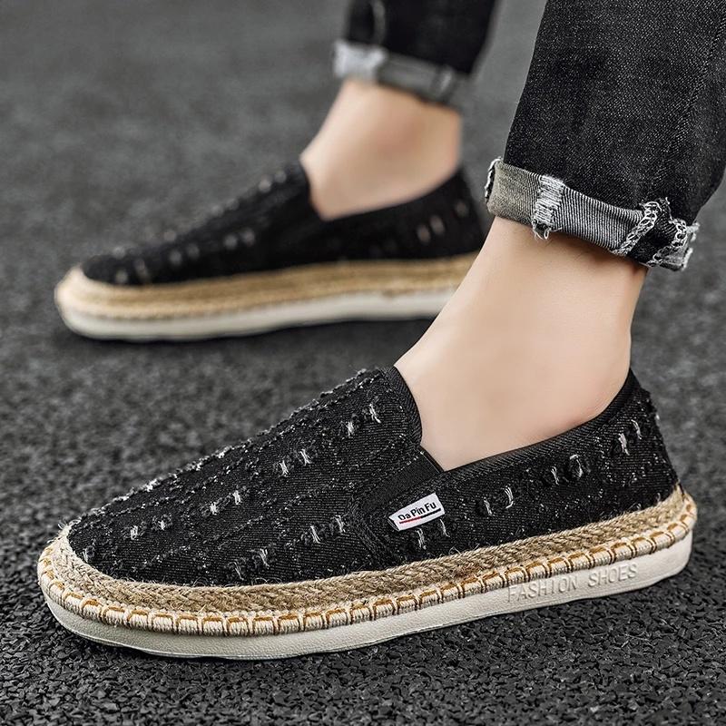 Neue Espadrilles Herrenschuhe Lässig Atmungsaktiv Slip-On Sneakers Männlich Canvas Schuhe Sommer Klassische Herren Fahrschuhe Slipper für Herren
