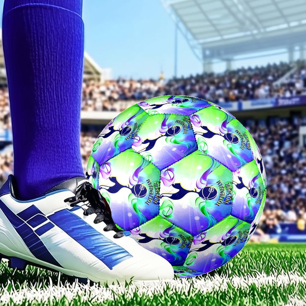 Black And White Stripes With Shield Printed Size 5 Soccer Balls, Anti-Slip, Protective Football, Outdoor Sport, a Unique Gift Suitable for Birthday
