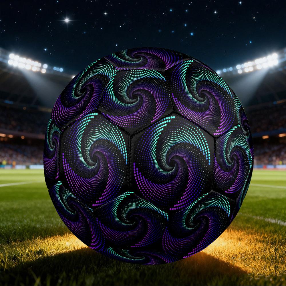 1pc Vortex Lights Size 5 Soccer Ball Professional Match Training Football Indoor &Outdoor Sports Ball Lightweight Durable c65103 Size 5