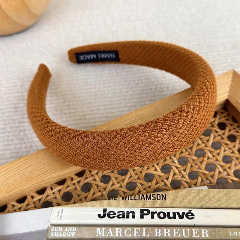New Pumpkin Color Headband Velvet Sponge Wide Hair Band for Woman Girl Elegant  Hair Hoop Autumn/Winter Fashion Hair Accessories