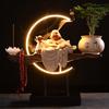 Wealth-attracting Maitreya Buddha Figurehead Ceramic Smiling Buddha Creative Lighting New Chinese-style Zen-style Living Room En