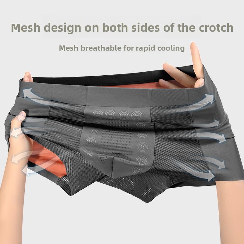 Plus-size Men's Spring and Summer Modal Mesh Breathable Seamless Flat Angle Underwear