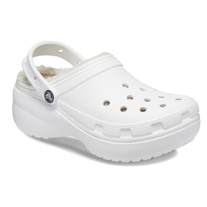 Crocs Classic Platform Lined Clogs 'White' Women's