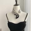 Silk scarf new pearl necklace spring and summer thin magnetic buckle lazy silk scarf women's pendant scarf collarbone chain