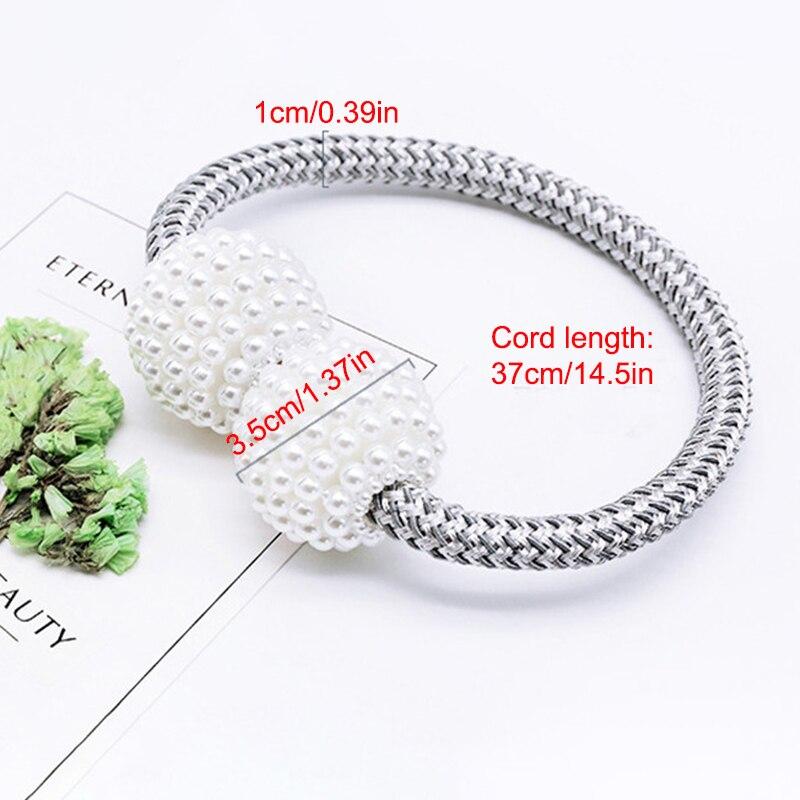 Curtain Clip Creative Curtain Strap Magnetic Buckle No Drilling No Hook Modern Simple Magnet Strap a Pair Of White Home Decorati