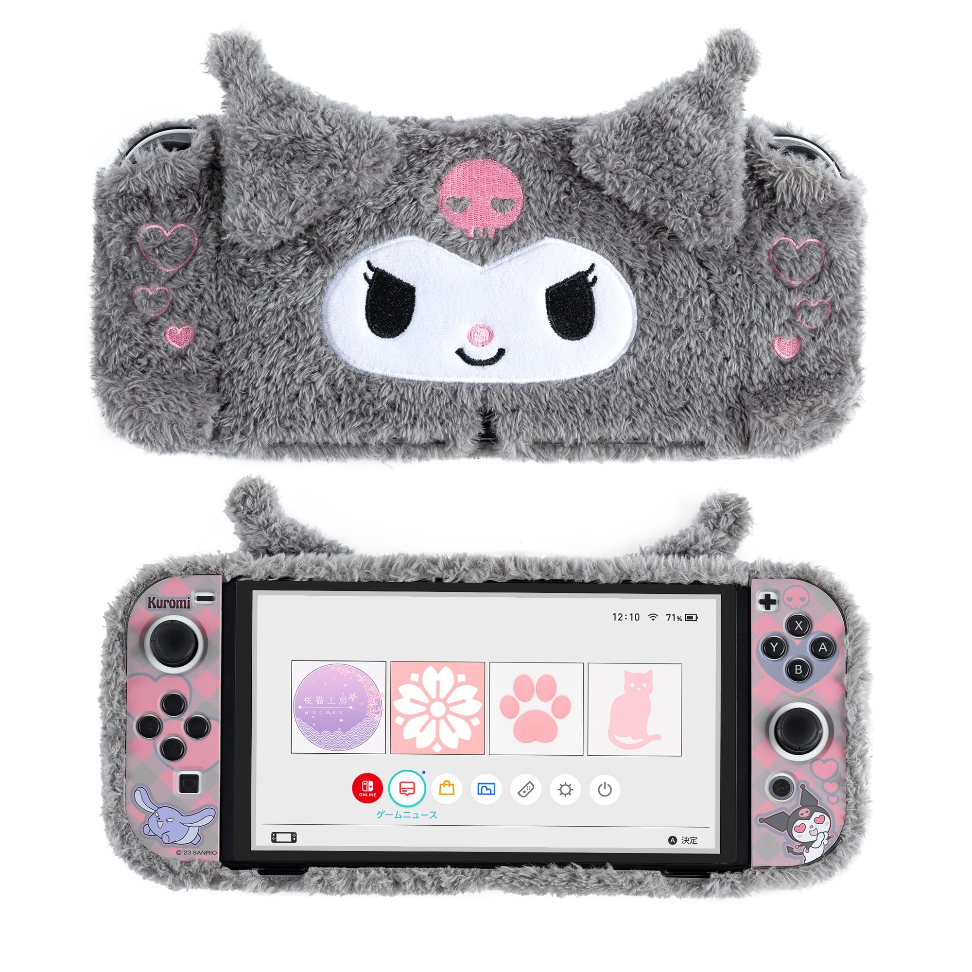 

YOCORE Switch OLED Compatible with Organic EL Switch OLED Nintendo Switch Full Scratch Stain Easy to Fluffy Gray Cover, Models, Cover, Cover, OLED,