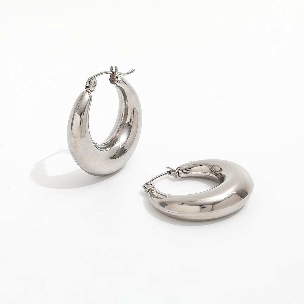Joolim PVD 18K Gold Plated Hollow Circle Hoop Earring for Women Stainless Steel Fashion Jewelry