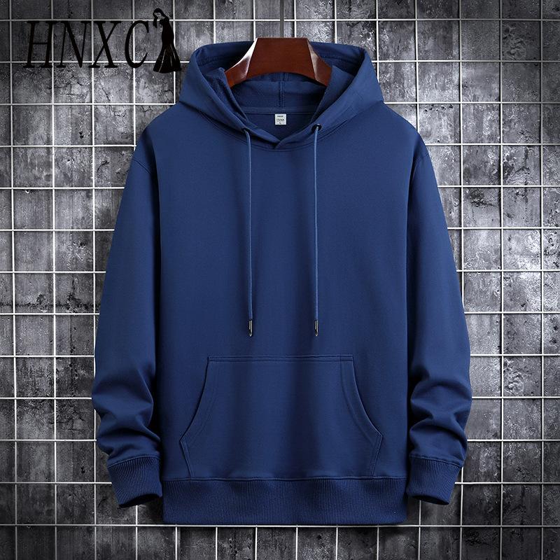 

Мужская мода HNXC, повседневные однотонные толстовки с капюшоном и длинным рукавом с принтом XXXXXL синий