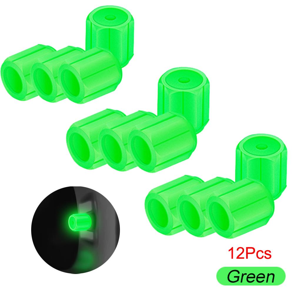Fluorescent Tire Valve Stem Caps, Luminous Auto Wheel Air Valve Cap,Universal Decoration Accessories for Car/Bike/Motorcycles