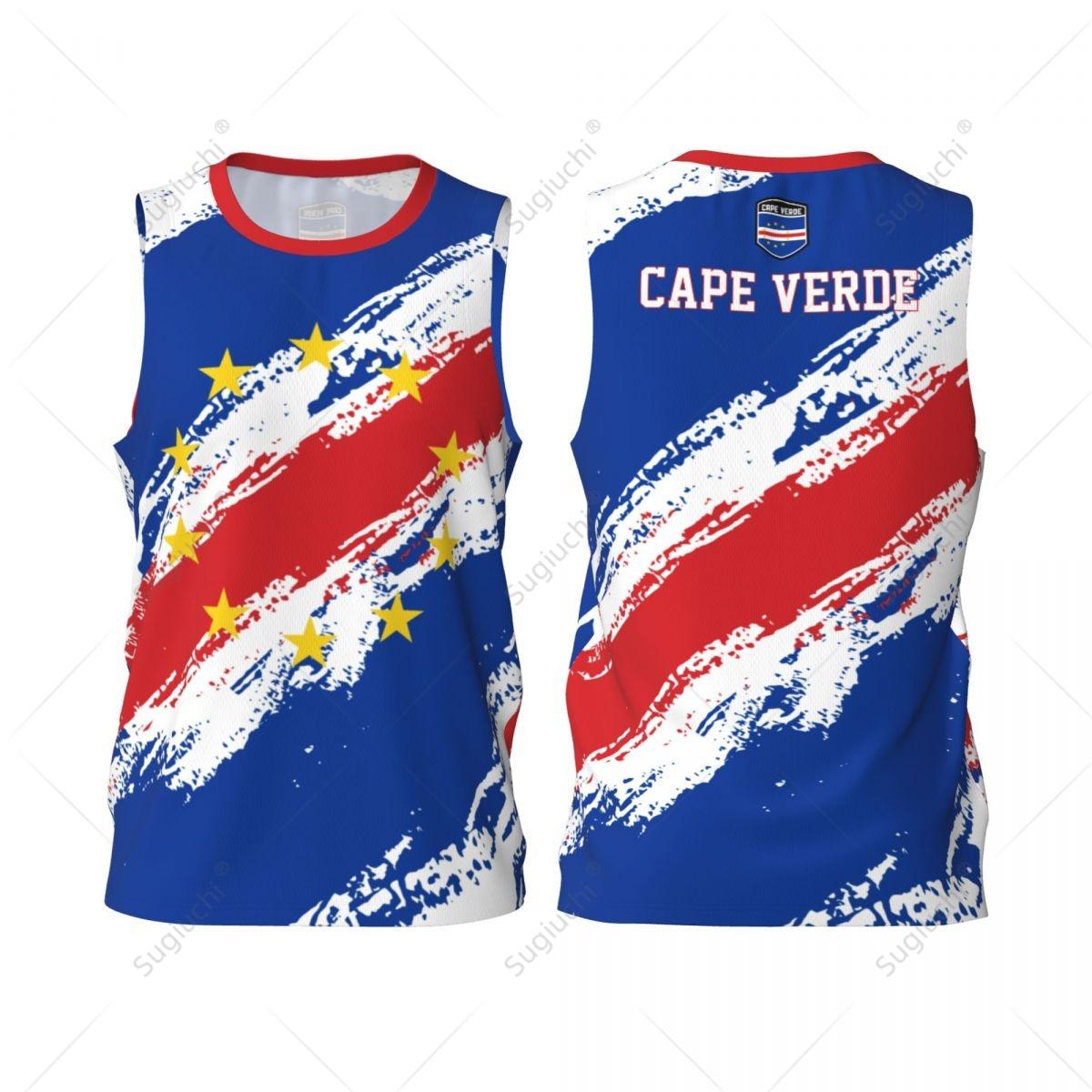 Men Basketball Sports Cape Verde Flag Running Fitness Multifunction Jersey Sleeveless shirt Custom Name Nunber Exclusive S