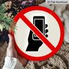 2D Flat, 1pc Vintage Round Aluminum Prohibition Sign, Red Border with Black Phone Icon, Heavy-Duty, Pre-drilled for Easy Hanging, Suitable for