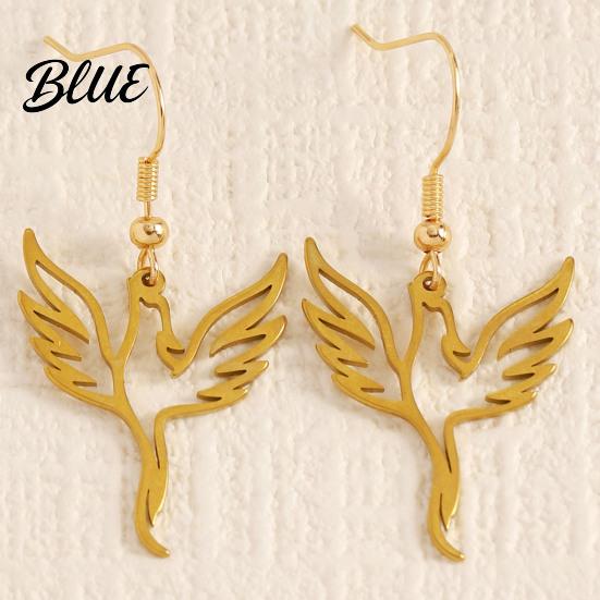 Hypoallergenic Necklace Phoenix And Earring Set for Women Stainless Steel