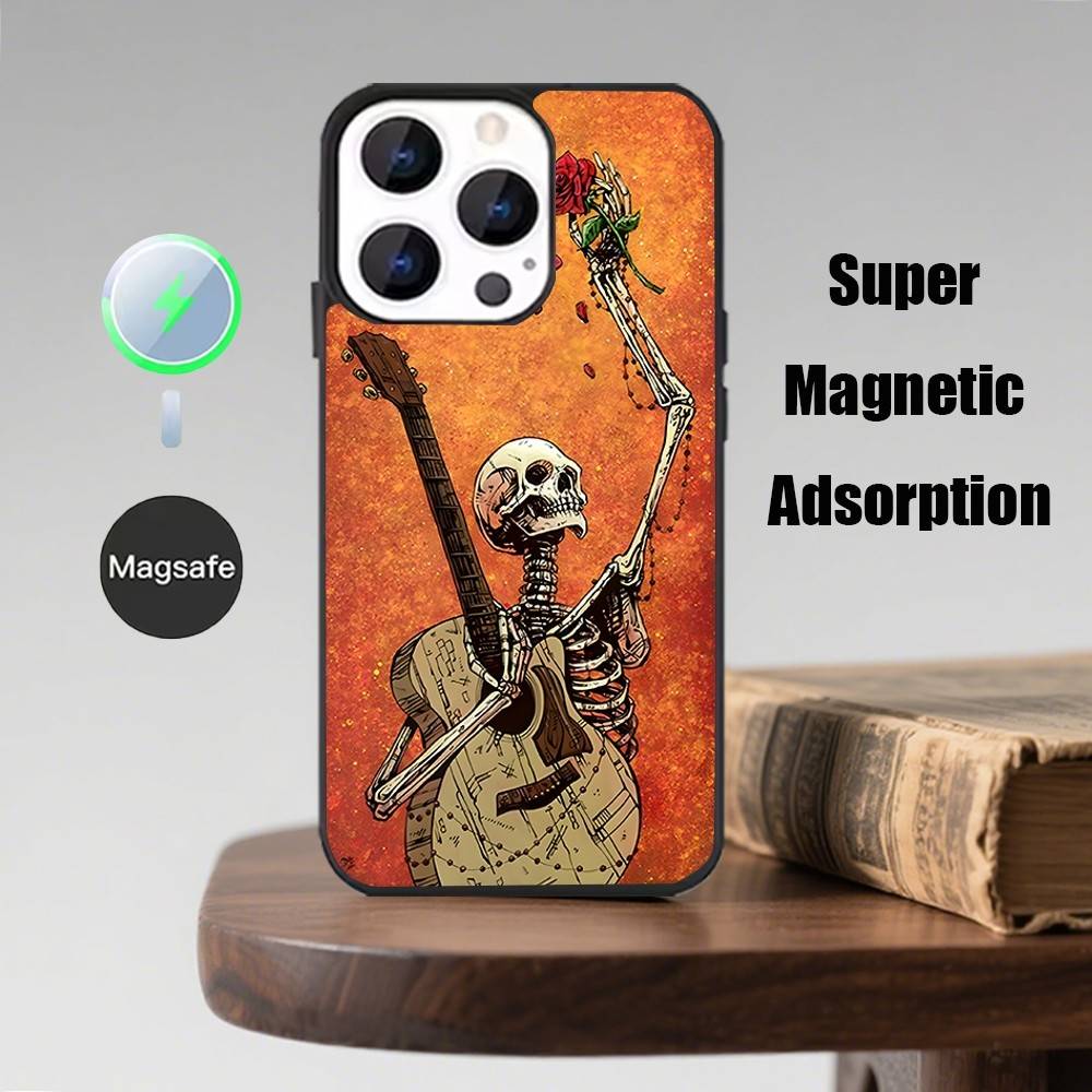 Day of the Dead Mexican Catrina Skull Phone Case  For iPhone 17,16,15,14,13,Pro,Max,Plus,Magsafe,Magnetic Wireless Charging Case