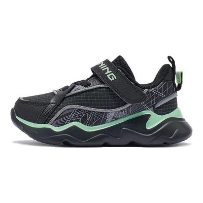 Li Ning Kids Sports Comfortable Daily Shock Absorbing Wear Resistant Breathable Casual Shoes Kids Casual Shoes Black YKNR136-1