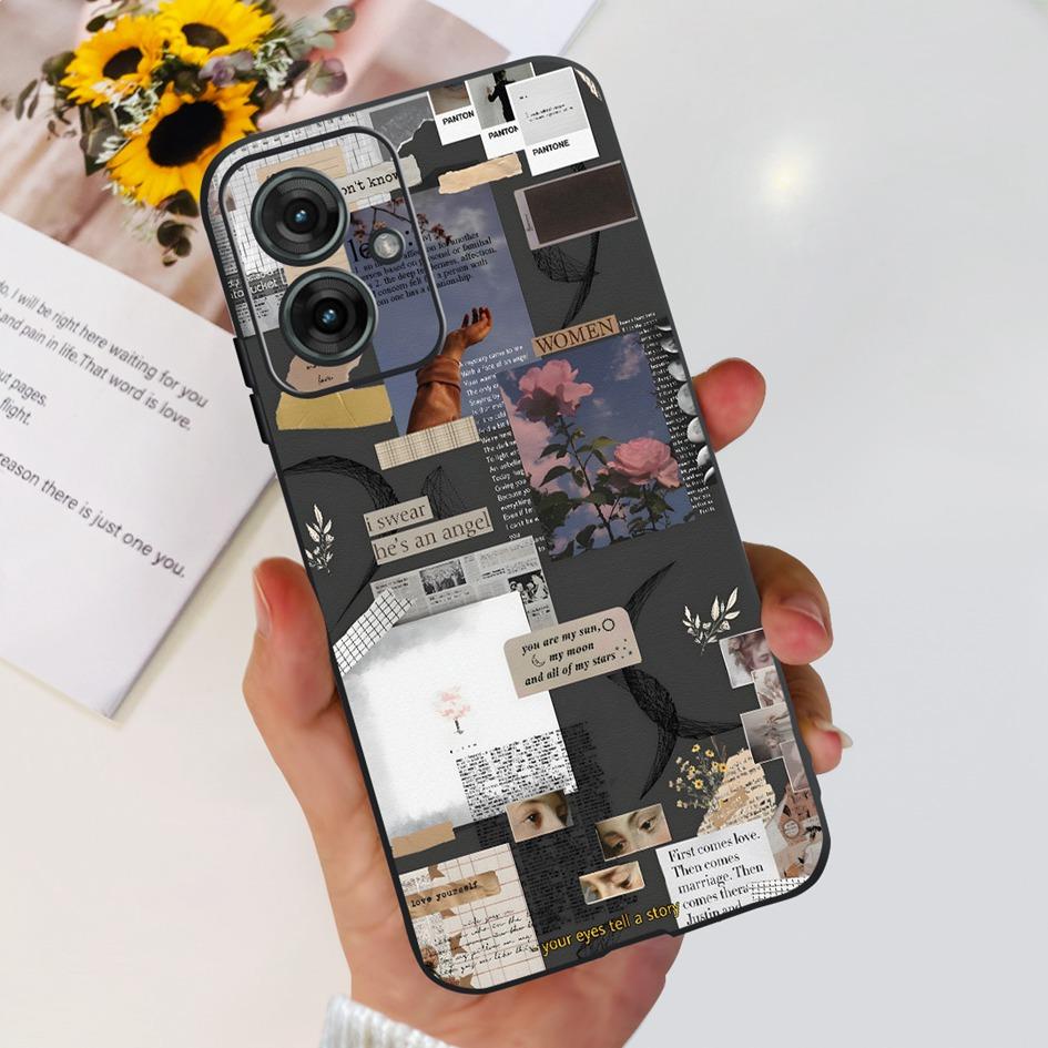 Für Motorola Moto G55 5G Hülle Niedliche Cartoon Katze Tiere Weiches Silikon Stoßfeste TPU Rückseite Handyhülle Für MotoG55 G 55 Funda