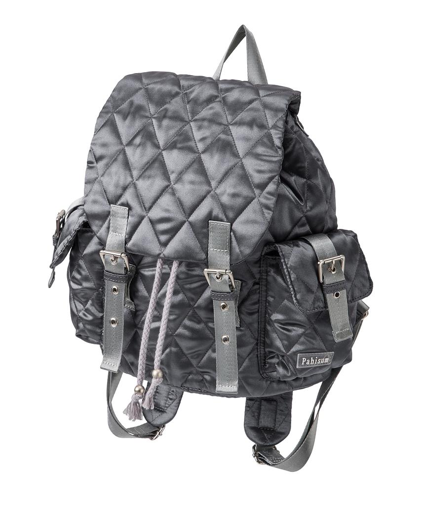Pahisum Glossy Quilted Backpack_Charcoal