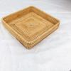 Handwoven Rattan Storage Basket, Wicker Tray Picnic Basket Food Plate Fruit Cake Sundries Box Home Desk Decoration