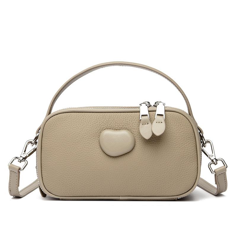 Leather women's bag new women's fashion one-shoulder messenger handbag first layer cowhide small square bag