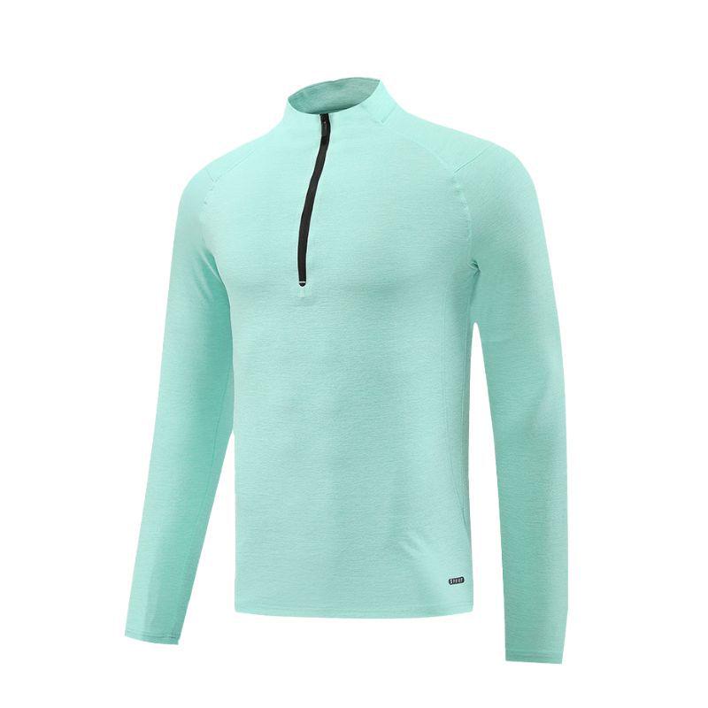 Men's Quick-Dry Long Sleeve Sun Protection T-Shirt with Half Zip for Sports & Fitness