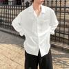 Elegant Men Shirts Long Sleeve Button Up Casual Oversized Tops